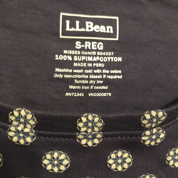 L.L. Bean Pima Cotton 3/4 Sleeve Tee S - Picture 3 of 4